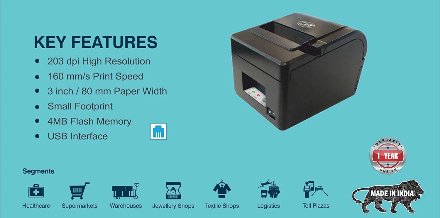 TVS RP 3160 Gold Thermal Receipt Printer 3" USB type - Image 3