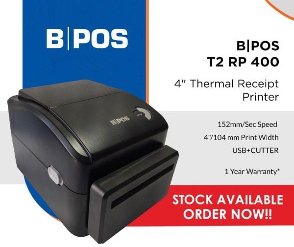 BPOS Thermal Printer T2 RP 400 4" printer