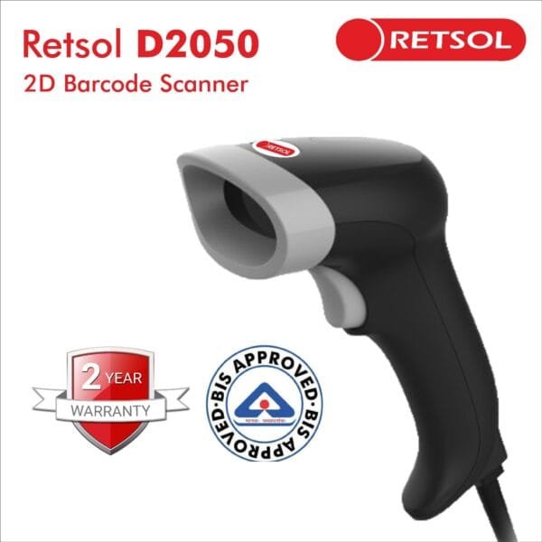 Retsol D2050 1D,2D,QR Barcode Scanner USB type - Image 2